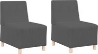 vidaXL Modulaire bankeenheid zonder armleuningen, 2 stuks, donkergrijs, corduroy stof