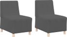 vidaXL Modulaire bankeenheid zonder armleuningen, 2 stuks, donkergrijs, corduroy stof