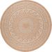 Carpetsale24 Tapis d'extérieur rond en peau de vache résistant aux intempéries tapis de cuisine imperméable tissage plat aspect sisal vintage pour balcon terrasse salon 120 cm rond