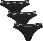 Hugo Boss dames HUGO 3P strings zwart
