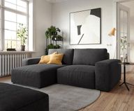 DELIFE Hoeksofa Lanzo microvezel noir 230x155 cm