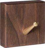 QUVIO Ophanghaak - Wandhaak - Handdoekhaak - Kapstokhaak - Vierkant - Hout - Donkerbruin en goud