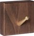 QUVIO Ophanghaak - Wandhaak - Handdoekhaak - Kapstokhaak - Vierkant - Hout - Donkerbruin en goud
