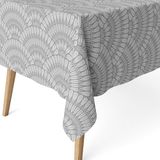 ECOMMERC3 Vlekafstotend tafelkleed voor rechthoekige tafel, afmeting 220 x 140 cm, vuilafstotend tafelkleed, extra zacht en waterdicht, grijs