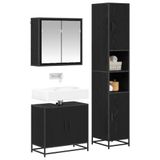 vidaXL Badkamermeubel Set 3 st Zwart Eiken 65 x 33 x 60 cm