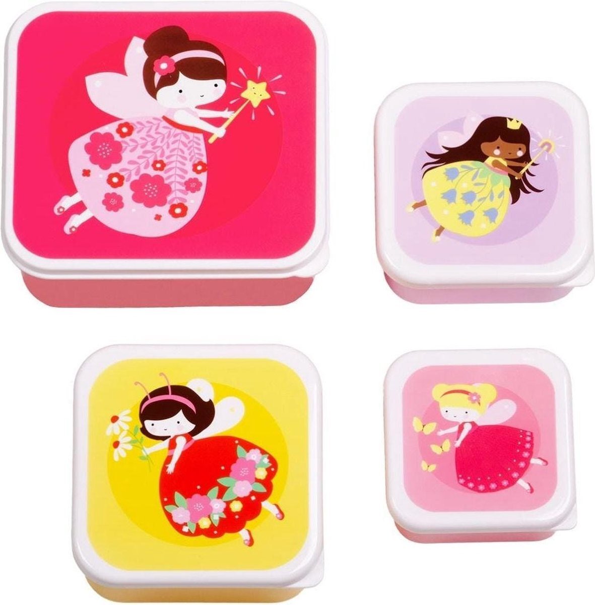 A Little Lovely Company Lunchbox Feen geel, roze, Fuchsia