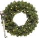 Merkloos Kerstkrans 40 cm - groen met led - met messing zilveren hanger/ophanghaak - kerstversiering