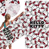 sarcia.eu Hello Kitty Wit, SNELDROGEND strandlaken, badhanddoek, 100% KATOEN 70x140 cm OEKO-TEX