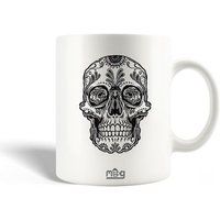 Keramieken mok maniacase, Calavera Mexico Schedel