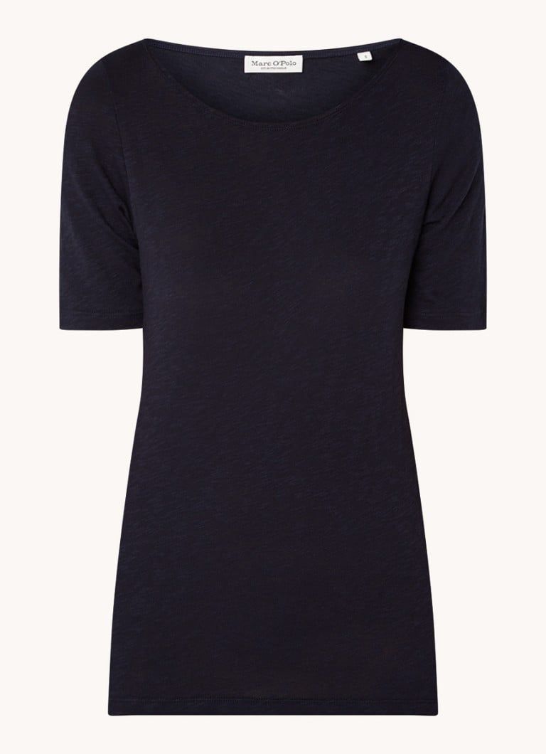 Marc O'Polo T-shirt van biologisch katoen met boothals