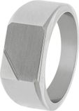 Lucardi Heren Ring mat/glans - Ring - Vaderdag Cadeautje - Staal - Zilverkleurig