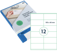 Rillprint transparante etiketten 105 x 48 mm (300 etiketten)