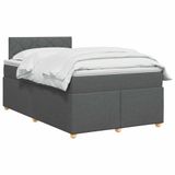 vidaXL Boxspringbed met matras, donkergrijs, 120 x 200 cm, met stoffen bekleding