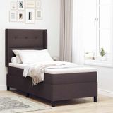 vidaXL Boxspring met matras stof donkerbruin 180x200 cm