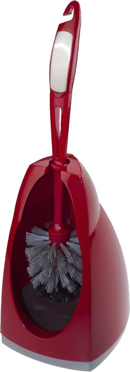 Brumag Wc-borstel/toiletborstel met houder rood/grijs 41.5 cm van kunststof - Toiletgarnituur