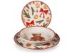H&H 18-delige kerstservies set van steengoed - Teddybeerknuffels