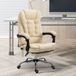 Icecat Chaise de bureau ergonomique à hauteur réglable avec massage 6 points, 65x160x104 cm, couleur crème