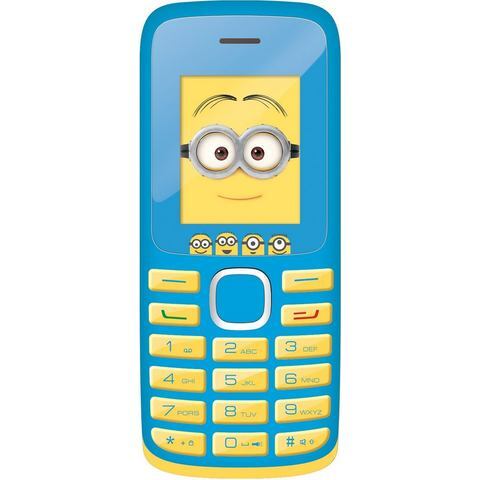 Lexibook Universal Ik - eenvoudige onverbeterbare Minions 2G mobiele telefoon, Dual SIM, camera, accu, geel/blauw, GSM20DES