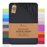 NatureMark Microvezel hoeslaken Zwart 120x200cm