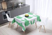 Bonamaison Tafelkleed, Anti-Mold, Sneldrogend, Waterdicht, 100% Polyester Tafellaken, Petroleum Groen, Wit, 140 x 140 Cm