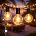 M mimotec Lichtsnoer voor buiten, elektrische kabel, 7,5 m, 15 lampen, warm licht, 2700 K, IP44, waterdicht, decoratie voor terras, ingang, binnenplaats en tuin