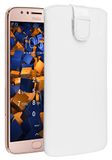 Mumbi Motorola Moto G5S Plus Case Leather Case Wallet, White