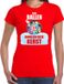 Bellatio Decorations Rinkelende Kerstbal Rood Kerst t-shirt voor dames - L