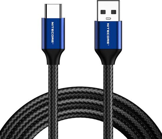 Nitecore UAC20 USB verloopkabel - USB-C Male - USB 2.0 A Male - 1 m - Zwart