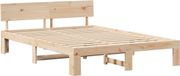vidaXL Bedframe met hoofdeinde, 140 x 200 cm, massief grenenhout