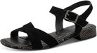 Tamaris - Dames - Platte sandalen - Zwart - Maat 38