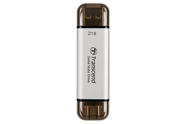 Transcend ESD310 1TB External SSD - USB-C/A - Silver