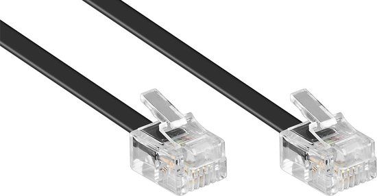 S-Impuls RJ11 - RJ11 telefoonkabel / zwart - 10 meter