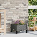 vidaXL Jardinière à roulettes Gris clair 40 x 40 x 29 cm PP