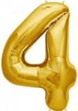 TalkingTablesHappy Bol Cijfer 4 Goud Helium 86cm