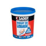 Sader Kant-en-klare gladmakingspleister van pasta - binnen en plafond - te gebruiken als afdichting voor gipsplaat, opening tot 2 mm en poriehouten mond - wit - 1 pot van 1,5 kg