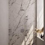 Brauer Chrome Edition Thermostatische Regendoucheset Inbouw - Hoofddouche 20 cm - Gebogen Wandarm - 3 Weg - Handdouche Rond - Doucheslang - Geintegreerde Glijstang - Chroom