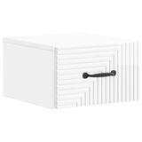 vidaXL Muurbevestigde Nachttafel Hoogglans Wit 34,5 x 33 x 20 cm