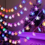 Ibenzoa® Veelzijdige en kleurrijke kerstverlichting met sneeuwvlokken voor binnen en buiten