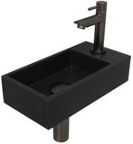 INK - Fonteinpack Quartz Rechts incl. Fonteinkraan - Design Sifon - Design Plug en Montageset - 360x180x90 Mm - Zwart