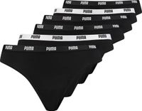Puma 6-Pack Women's Thongs - Cotton - Black