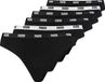 Puma 6-Pack Women's Thongs - Cotton - Black