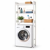 Merkloos Relaxdays Wasmachine kast - 166x63x25 cm - wit