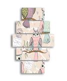 Homemania Wandafbeelding, vogelmotief, 5 dieren per woonkamer, meerkleurig, 95 x 0,3 x 60 cm, HM205MDF244, MDF