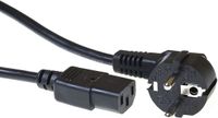 ACT Netsnoer Schuko CEE 7/7 male (haaks) - C13 IEC 60320 zwart 0,2 m AK5253