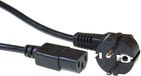 ACT Netsnoer Schuko CEE 7/7 male (haaks) - C13 IEC 60320 zwart 0,2 m AK5253
