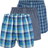 City Life Heren Boxershorts 3-pack Geweven Katoen Geruit DESIGN 07 XL