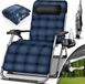 Tillvex Chaise longue pliable jusqu'à 200 kg aluminium bleu marine