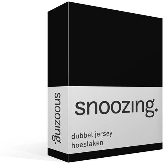 Snoozing dubbel jersey hoeslaken - 140x200 cm - Zwart