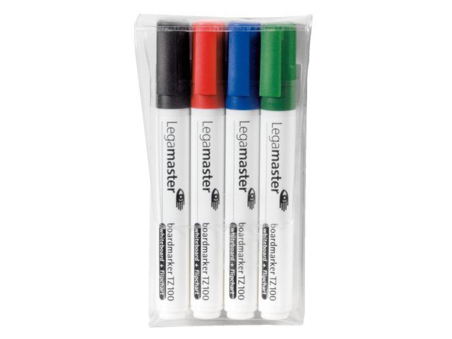 Legamaster Viltstift LM TZ100 whiteboard rond assorti 1.5-3mm 4stuks