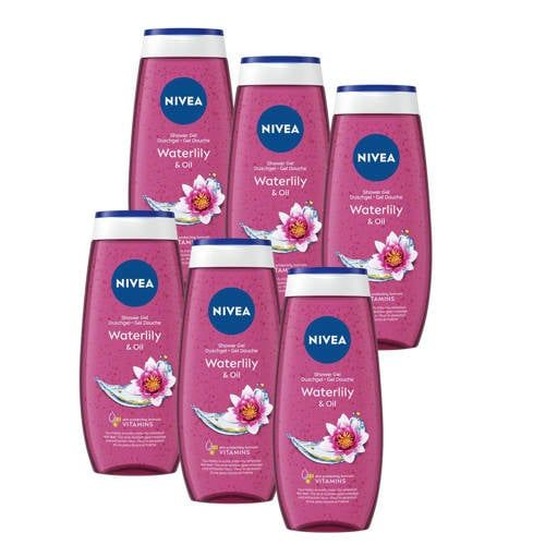 NIVEA Waterlily & Oil Douchegel - 6 x 250 ml - Voordeelverpakking